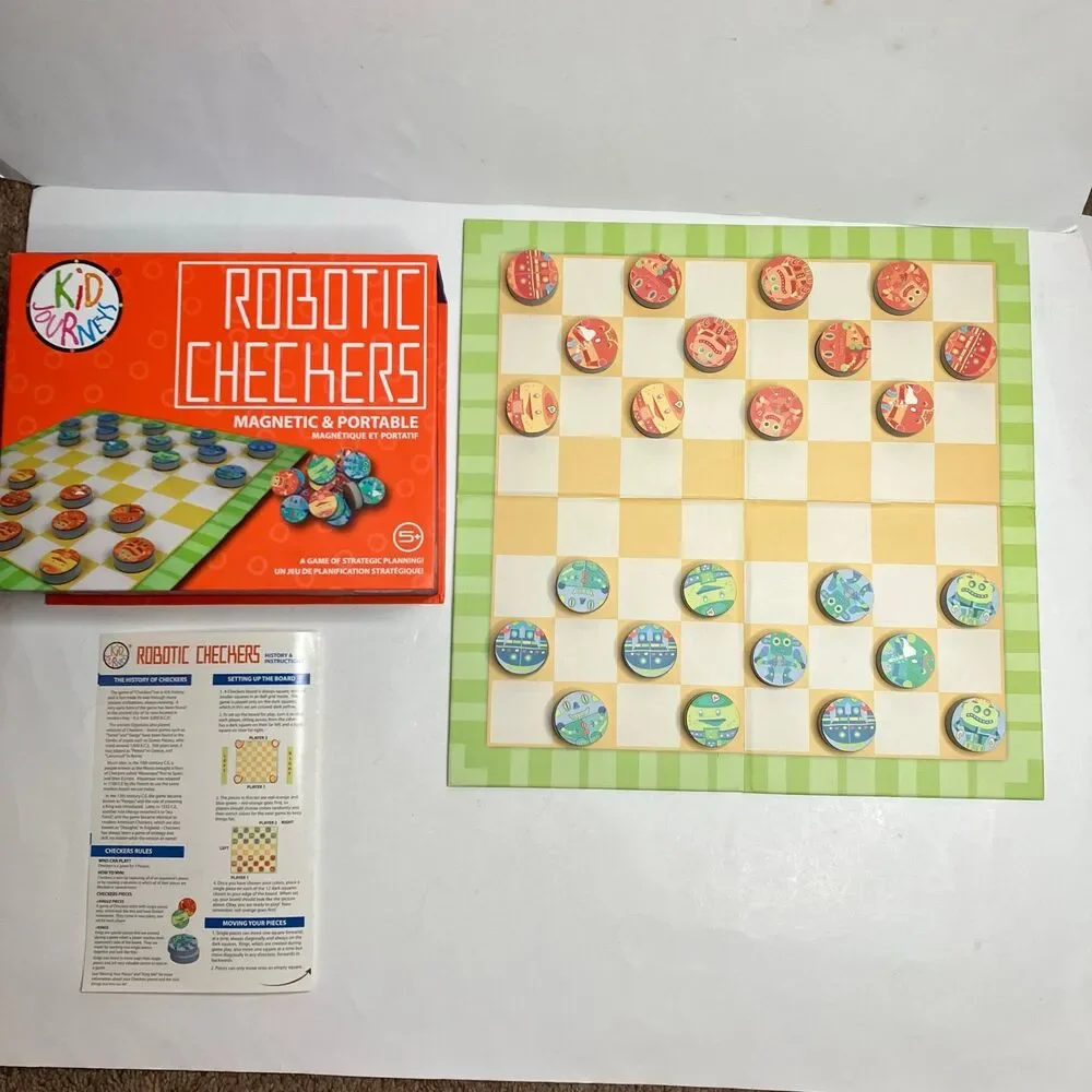 Magnetic & Portable Robotic Checkers Set by Kid Journeys